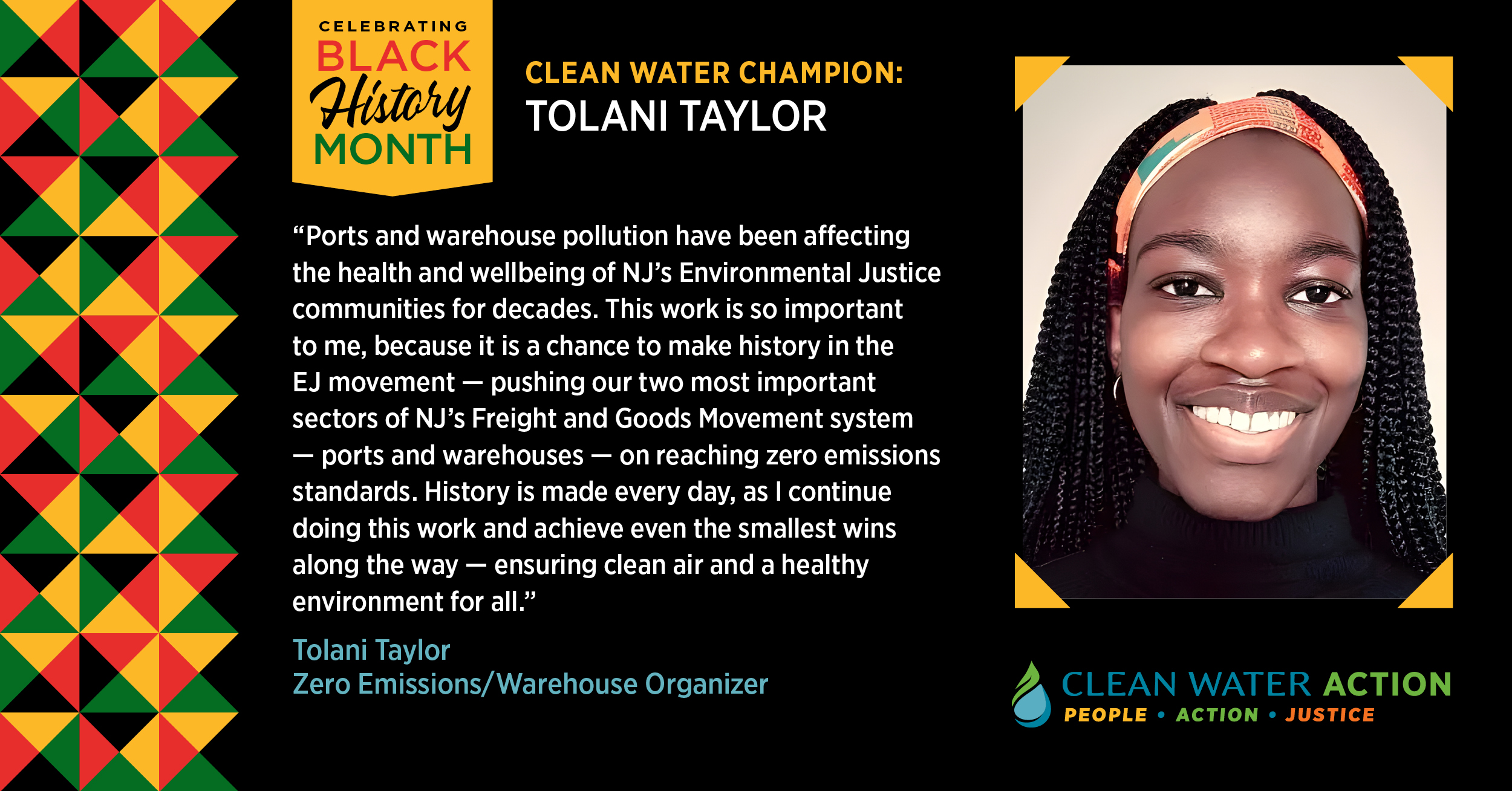 Tolani Taylor BHM Clean Water Champion