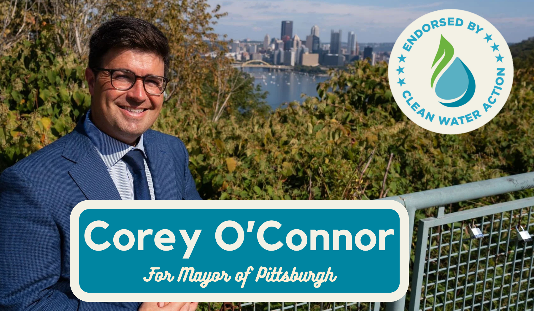 Mayor Race PA - Candidate Cory O Connor Endorcement Graphic