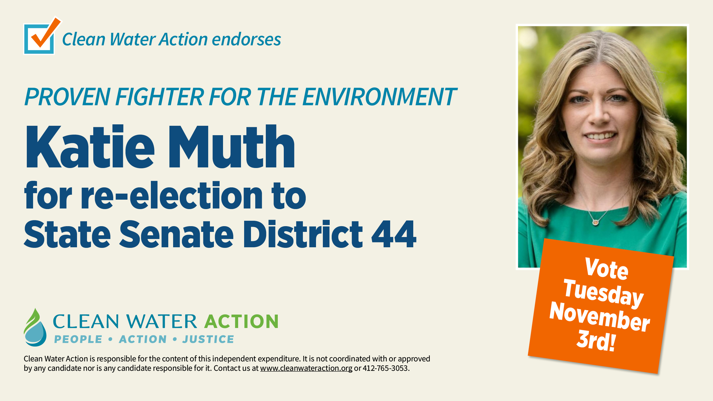Katie Muth for re-election to State Senate District 44