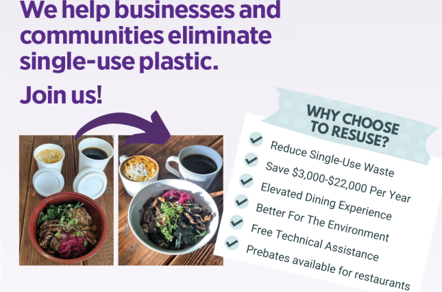 We help businesses and communities elimainte single-use plastic. Join us!