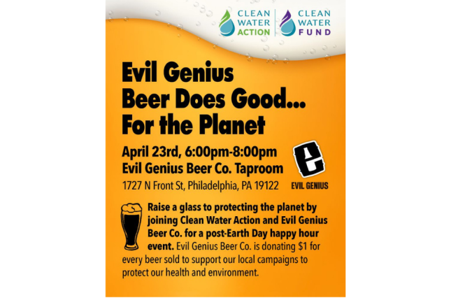 PA Happy Hour Apr 2026 with Evil Beer Co Graphic Design