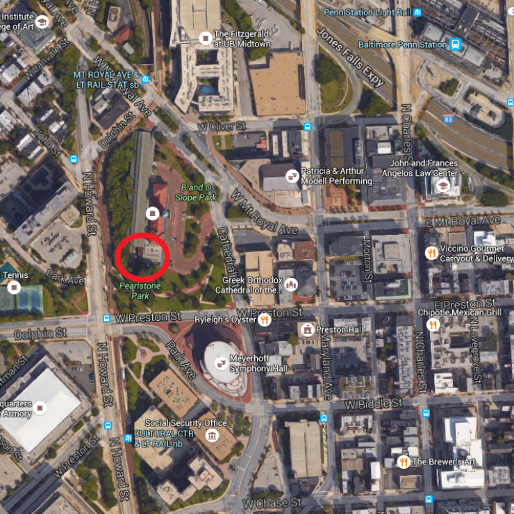 Map of the Howard Tunnel Train Delrailment - June 13, 2016