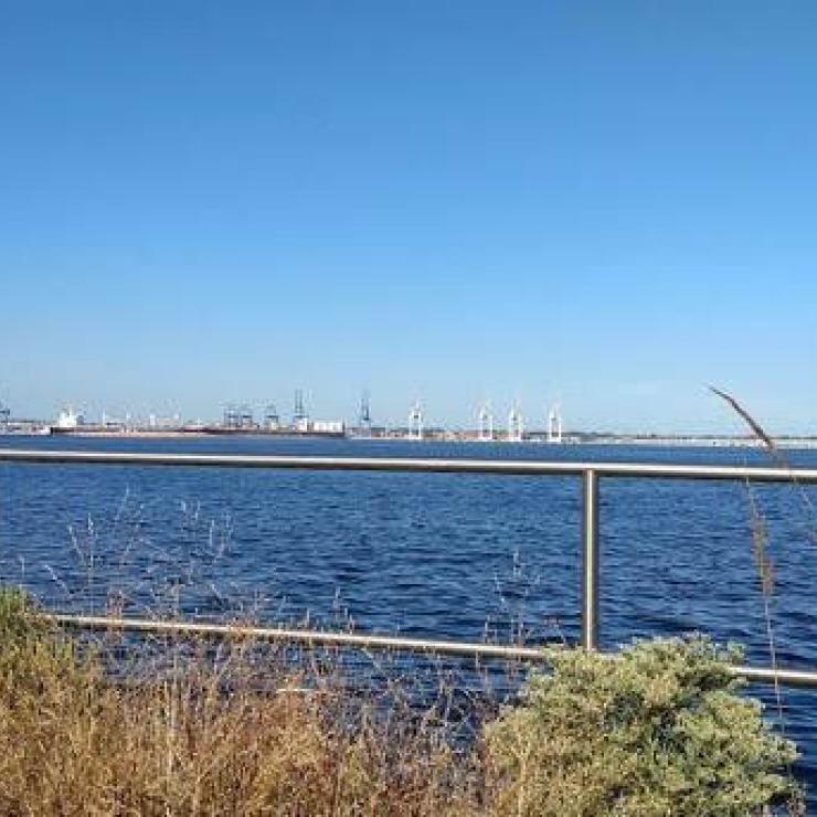 Water drains out to Patapsco River