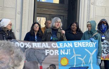 Image of Amy Goldsmith at an Empower NJ Rally