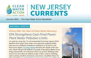Graphic design: Cover of Clean Water Action New Jersey Currents Newsletter Summer 2024