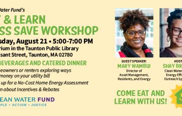 Graphic design for Clean Water Action's Mass Save Workshop