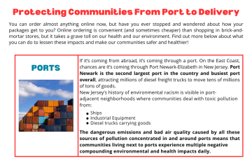 Page 1 of the factsheet, Protecting Communities From Port to Delivery