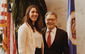 Clean Water Action Organizer Wendy Heath with Senator Al Franken