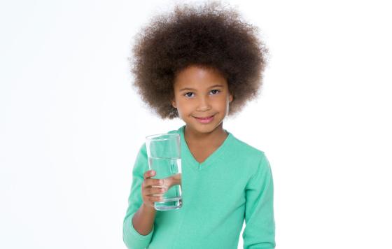 child drinking tap water