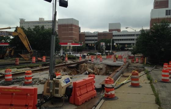Sinkhole in Baltimore. Photo by Abigail Pearse