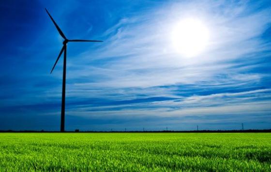 Clean Energy Wind Turbine Sun