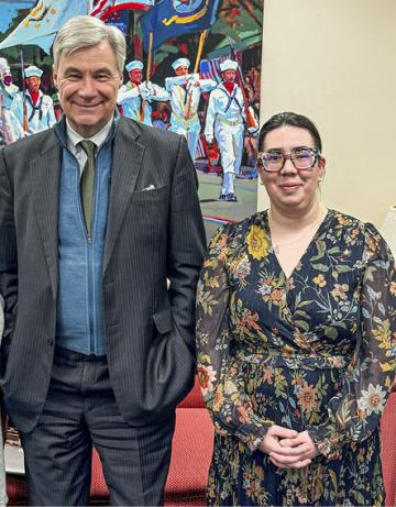 RI State Director Emily Howe with Senator Sheldon Whitehouse in DC.